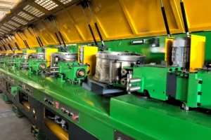 Dry Wire Drawing Machine for efficient production of steel and other metal wires with controlled drawing force, lubrication, dimensional accuracy and stable production performance.